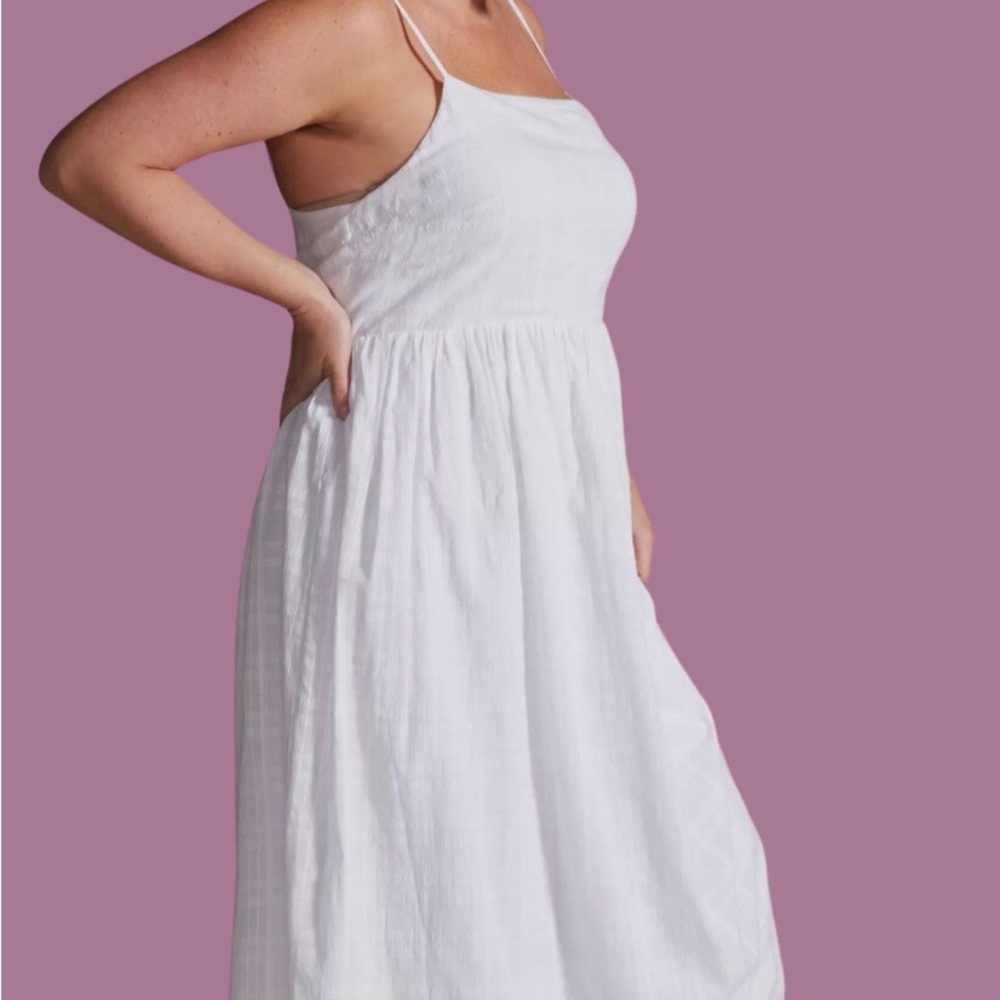 Anthropologie Classic White Cotton Summer Sundress 3x